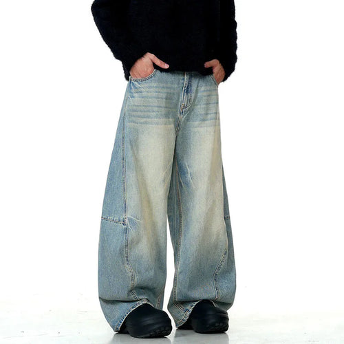 Load image into Gallery viewer, High Street Men's Jeans New American Style Loose Straight Leg Curved Knife Stylish Male Casual Denim Pants Summer 9W1722
