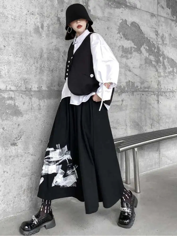 Big Size Vest Shirt Wide Leg Pants Three Piece Suit New Lapel Long Sleeve Women Fashion Tide Spring Autumn 2025 1DH5373