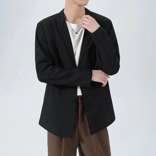 Load image into Gallery viewer, Men's Suit Jacket Spring Autumn Business Style Casual New Korean Trendy Solid Color Turn-down Collar Loose Suits 9W1204
