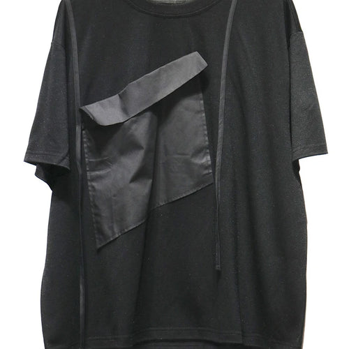 Load image into Gallery viewer, Women White Pocket Color-block Big Size T-shirt New Round Neck Short Sleeve Fashion Tide Spring Summer 2025 1DJ0213
