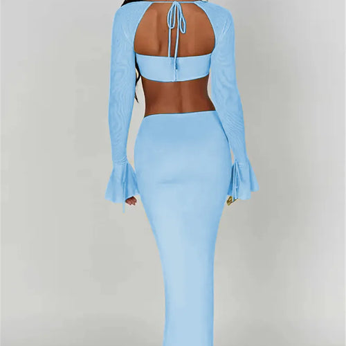 Load image into Gallery viewer, Thickened Fabric Sexy Maxi Skirt Women 2023 Autumn Winter New Solid High Waist Skinny Club Party Long Skirt Elegant
