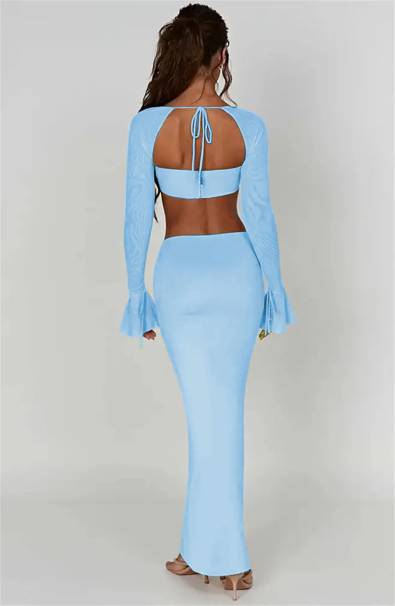 Thickened Fabric Sexy Maxi Skirt Women 2023 Autumn Winter New Solid High Waist Skinny Club Party Long Skirt Elegant