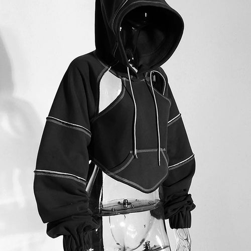 Load image into Gallery viewer, Brown Back Bow Irregular Cut-out Sweatshirt New Hooded Long Sleeve Women Big Size Fashion Tide Spring Autumn 2025 1DF1820
