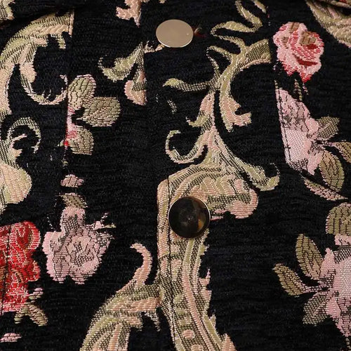 Load image into Gallery viewer, Black Jacquard Thick Big Size Vintage Jacket New Lapel Long Sleeve Women Coat Fashion Tide Spring Autumn 2025 CPG1148
