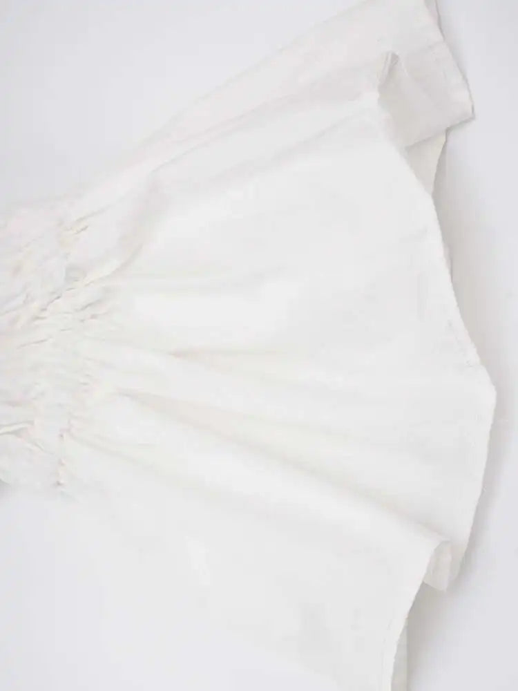 Women White Kniitting Irregular Big Size Shirt Dress New Turtleneck Long Sleeve Fashion Tide Spring Autumn 2025 CPDB269