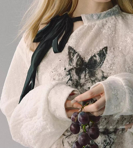 Loose Printing Spliced Lace Up Fashion Sweatshirts for Women O Neck Long Sleeves Sheer Irregular Sweatshirt Female