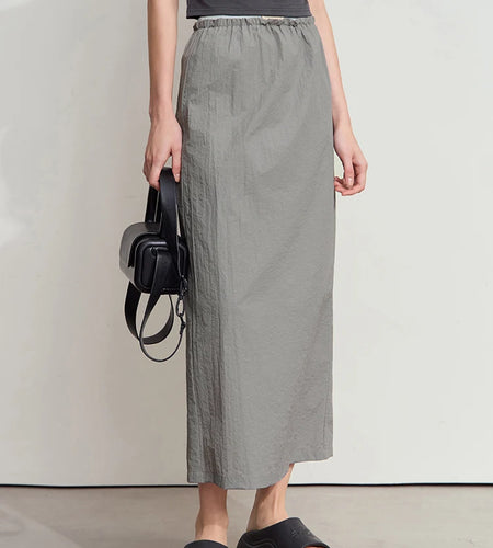 Office Lady Summer Skirt for Women New 2025 Solid Sunscreen Straight Thin Mid Length Skirts Female Fashion Casual 12542033