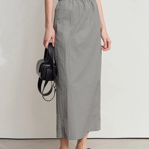 Load image into Gallery viewer, Office Lady Summer Skirt for Women New 2025 Solid Sunscreen Straight Thin Mid Length Skirts Female Fashion Casual 12542033
