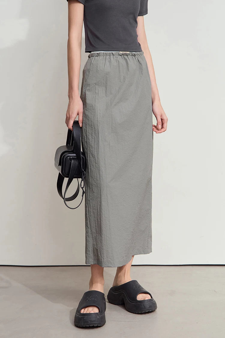 Office Lady Summer Skirt for Women New 2025 Solid Sunscreen Straight Thin Mid Length Skirts Female Fashion Casual 12542033