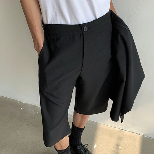 Load image into Gallery viewer, Dark Style Suit Shorts Men&#39;s Summer Loose Patchwork Straight Wide Leg Short Pants Trendy Menwear Solid Color 9C5519
