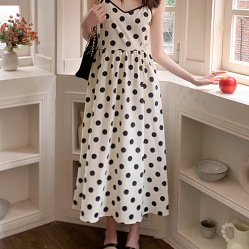 Load image into Gallery viewer, White Two-piece Dot Female Dresses French Style Summer V-neck Slim Casual Vacation Women&#39;s Dresses Birthday Party Club
