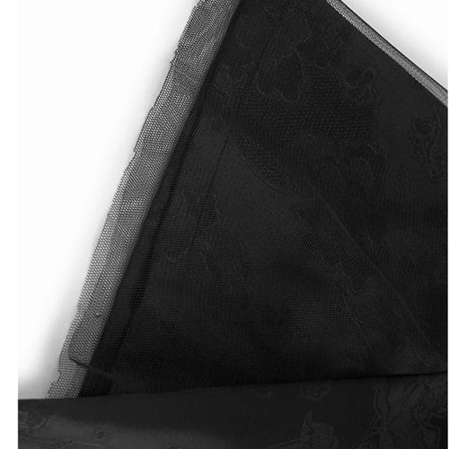 Load image into Gallery viewer, Women Black Jacquard Buckle Mesh Big Size Midi Dress New Stand Collar Short Sleeve Fashion Tide Spring Summer 2025 1DJ1231
