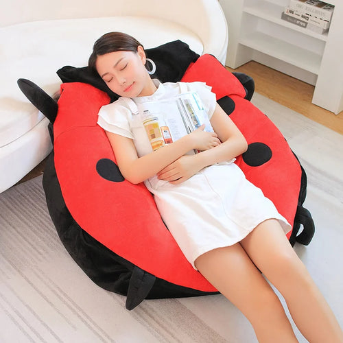 Load image into Gallery viewer, 60/80/100cm Creative Beetle Plush Pillow Huge Size Ladybug Clothes Cosplay Insect Shell Stuffed Soft Big Cushion Kids Xmas Gift
