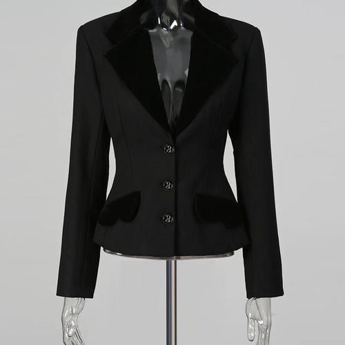 Load image into Gallery viewer, Solid Spliced Buttons Two Piece Sets for Women Lapel Long Sleves Jacket High Waist Wide Leg Pant Fashion Set Female
