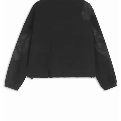 Load image into Gallery viewer, Black Lace Hollow Out Casual Sweatshirt New Round Neck Long Sleeve Women Big Size Fashion Tide Spring Autumn 2025 1DH7096
