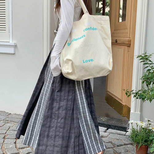 Load image into Gallery viewer, High Elastic Waist Gray Plaid Spliced Vintage A-line Half-body Skirt Women Fashion Tide New Spring Autumn 2025 1DJ1478
