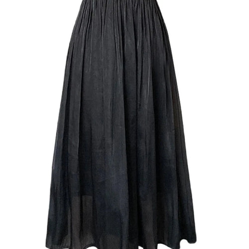 Load image into Gallery viewer, Gauze Skirt Women New Summer Pearlescent Long Skirt Female Fashion Elegant Purple Green Black Loose Mesh Midi Skirts S-XL
