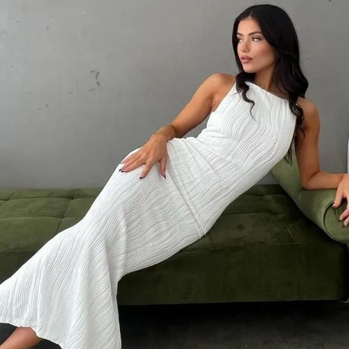 Load image into Gallery viewer, Elegant Sleeveless Long Dress For Women Bodycon 2024 Summer New Fashion Sexy Camisole Vestidos Slim Evening Dress Female
