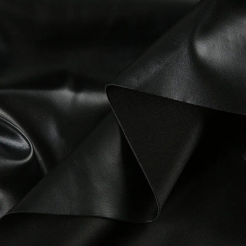 Load image into Gallery viewer, Ruched PU Leather Sexy Tank Tops For Women Fashion Oblique Shoulder Sleeveless Backless Skinny Crop Tops Elegant
