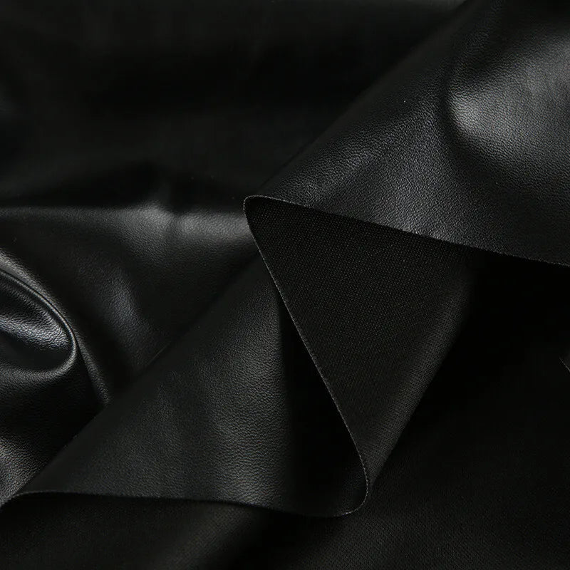 Ruched PU Leather Sexy Tank Tops For Women Fashion Oblique Shoulder Sleeveless Backless Skinny Crop Tops Elegant