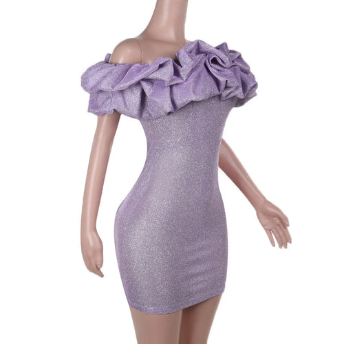 Load image into Gallery viewer, Sexy Off- Shoulder Sleeveless Sparkling Strapless Mini Dress Women Solid Fashion High Waist Birthday Party Dress New
