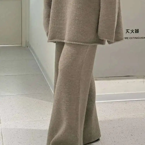 Load image into Gallery viewer, High Elastic Waist Purple Warm Knitting Long Wide Leg Pants New Trousers Women Fashion Tide Autumn Winter 2025 1DH9200
