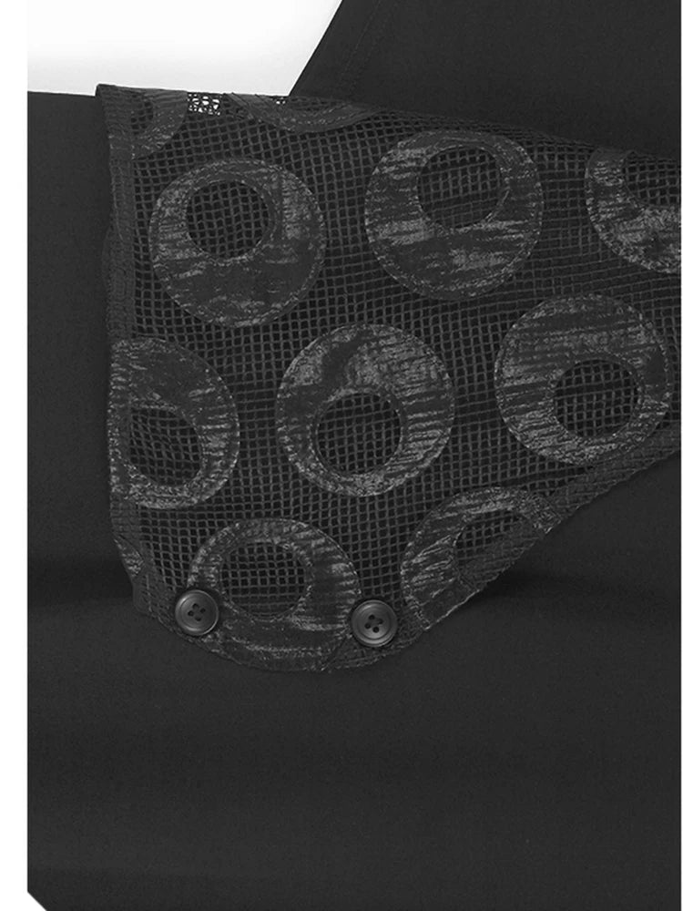 Black Dot T-shirt Hollow Out Skirt Two Pieces Suit New Round Neck Short Sleeve Women Fashion Spring Summer 2025 1DJ1100