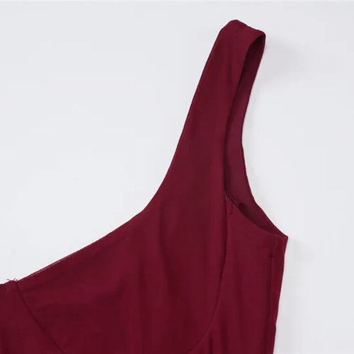 Load image into Gallery viewer, Mesh See Through Sexy Maxi Dress For Women Burgundy Spaghetti Strap Sleeveless Backless Elegant Club Party Long Dress
