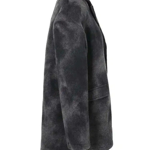 Load image into Gallery viewer, Loose Fit Black Tie Dye Big Size Thick Woolen Coat Parkas New Long Sleeve Women Fashion Tide Autumn Winter 2025 1DF3278
