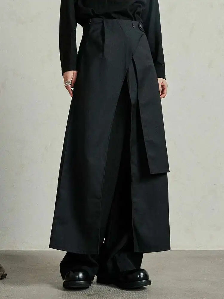 High Waist Black Irregular Slit Hem Layers Spliced Long Half-body Skirt Women Fashion Tide New Spring Autumn 2025 1DF8244