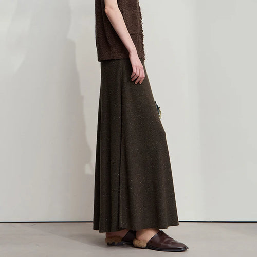 Load image into Gallery viewer, Knitted Skirts For Women 2025 Autumn New Gentle A-line Long Skirt Loose Solid Color Elegant Versatile Woman Clothes12553045
