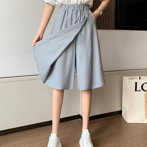 Load image into Gallery viewer, Solid Button Wide Leg Pant Skirt Female High Waist Loose Pentagonal Pant Korean Baggy Casual Fashion Trend Women Clothing Summer

