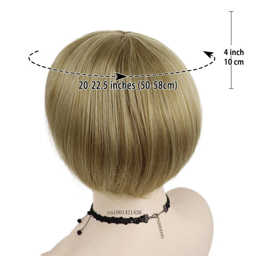 Load image into Gallery viewer, Syntheitc Blonde Wig Female Short Bob Wig with Bangs Natural Hairstyles Mix Blonde Highlights Colored Wigs for Women Daily Wear
