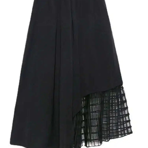 Load image into Gallery viewer, High Elastic Waist Black Irregular Mesh Casual Midi Half-body Skirt Women Fashion Tide New Spring Autumn 2025 1DH4596
