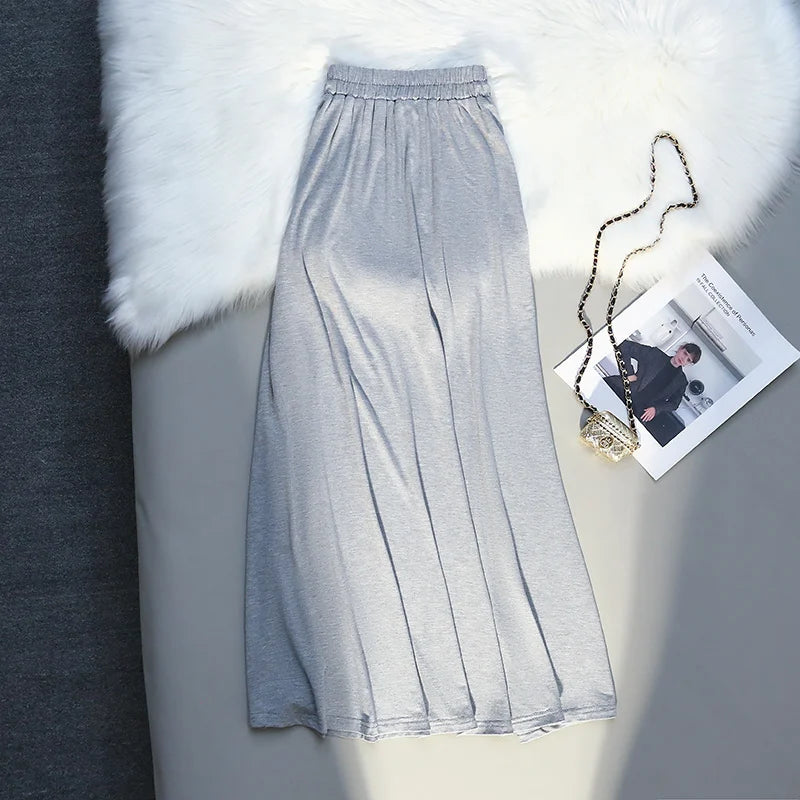 Korean Style Fashion High Waist Long Skirt Women Spring Summer Casual All-match Streetwear Straight Midi Skirt Y2k