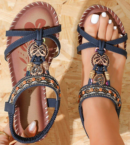 Women's Sandals Wedges Heels Sandals Summer 2025 New Shoes Woman Footwear Bohemia Style Beach Summer Shoes Sandalias De Mujer