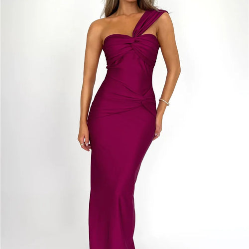 Load image into Gallery viewer, Strapless Backless Sexy Maxi Dress For Women Fashion One Shoulder Sleeveless Bodycon Club Party Long Dress Elegant
