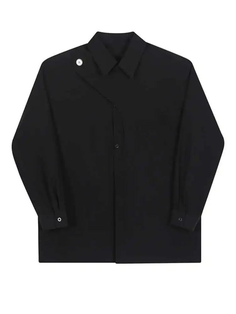 Women White Irregular Big Size Blouse New Lapel Long Sleeve Loose Fit Shirt Fashion Tide Spring Autumn 2025 1DF7024