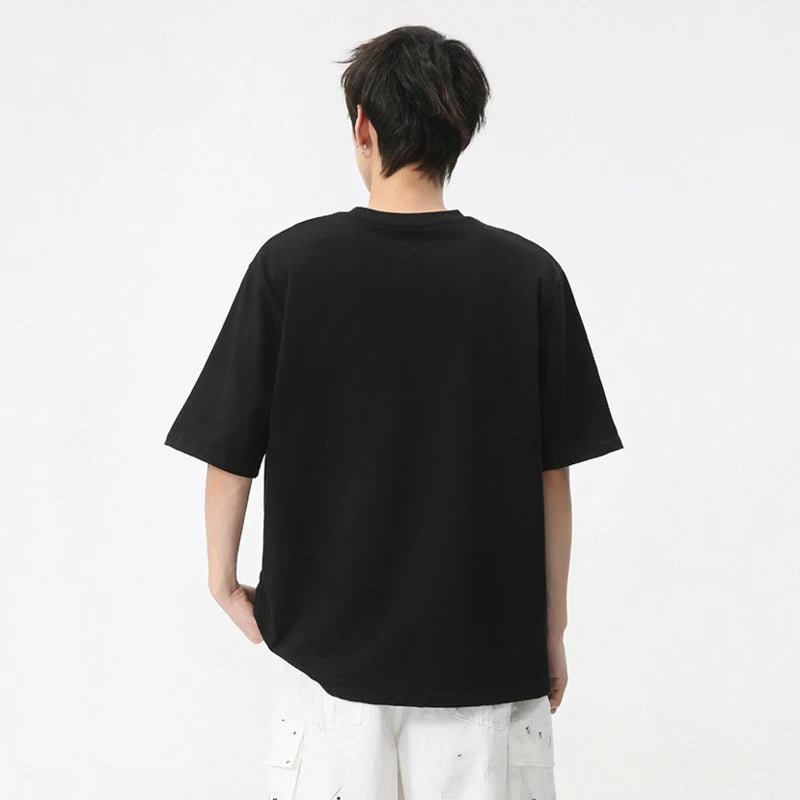 Simple Loose Men's T-shirts Casual Round Neck Printing Male Pullover Tees Short Sleeve Summer Fashion Tide 9C6150