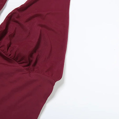 Load image into Gallery viewer, Scarf Collar Backless Sexy Maxi Dress Women Gown Fashion Halter Deep V Neck Thigh High Split Bodycon Long Dress
