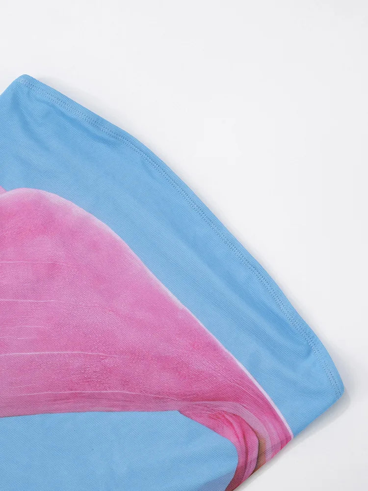 Floral Print Strapless Sexy Maxi Dress For Women Gown Patchwork Off-shoulder Backless Sleeveless Print Long Dress