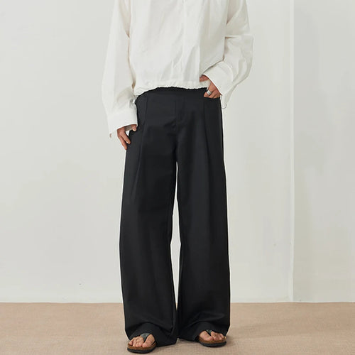 Load image into Gallery viewer, Men's Threedimensional Pleated Suit Pants Straight Trendy Niche Design Fold Solid Color Simple Male Casual Clothing 9W1899
