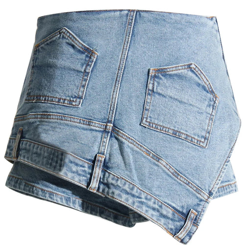 Load image into Gallery viewer, Casual Mini Slimming Denim Shorts For Women High Waist Spliced Pockets Streetwear Short Trousers Female Fashion
