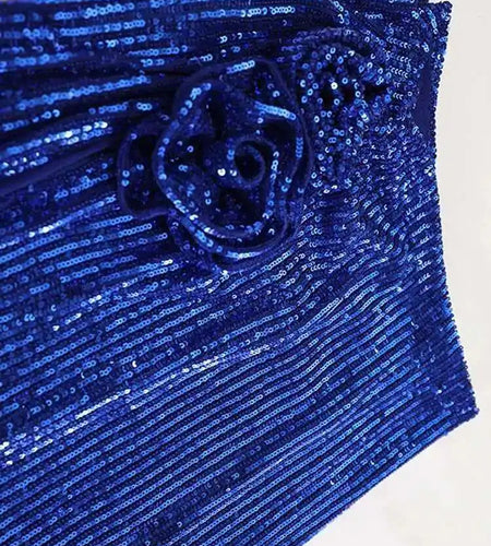 High Elastic Waist Red Sequins Flower Slit Elegant Long Half-body Skirt Women Fashion Tide New Spring Autumn 2025 1DH9121