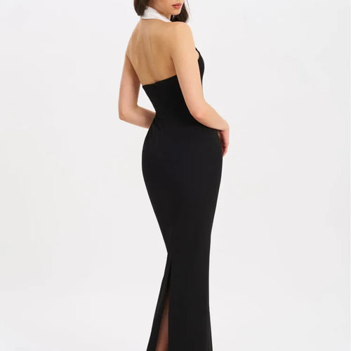 Load image into Gallery viewer, Sexy Suit Lapel Deep V Backless Long Dress For Women Elegant Bodycon Button Party Club Evening Dress Female 2025 Spring
