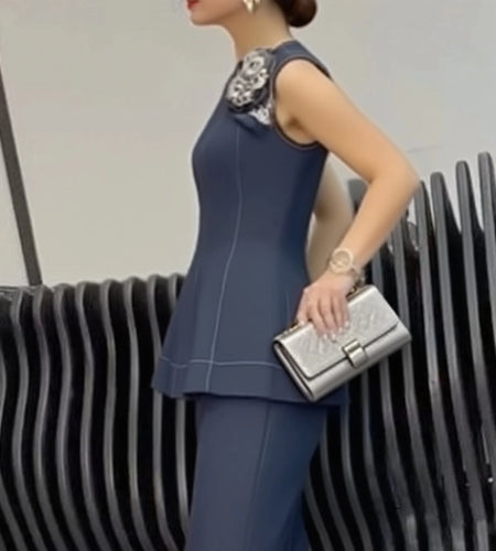 Vintage Denim Blouses for Women Summer Elegant Zipper Sleeveless A-line Shirts and Blouses Women's Business Casual Tops