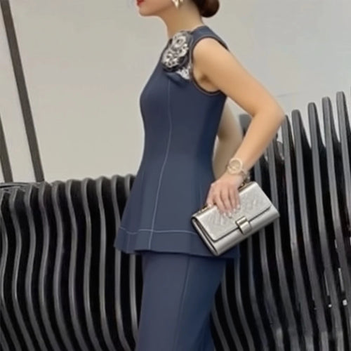 Load image into Gallery viewer, Vintage Denim Blouses for Women Summer Elegant Zipper Sleeveless A-line Shirts and Blouses Women&#39;s Business Casual Tops
