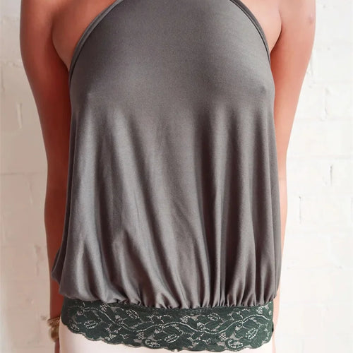 Load image into Gallery viewer, Halter Backless Sexy Mini Dress Women Robe Fashion Summer New Lace Patchwork Sleeveless Pleated Ruffled Club Dress
