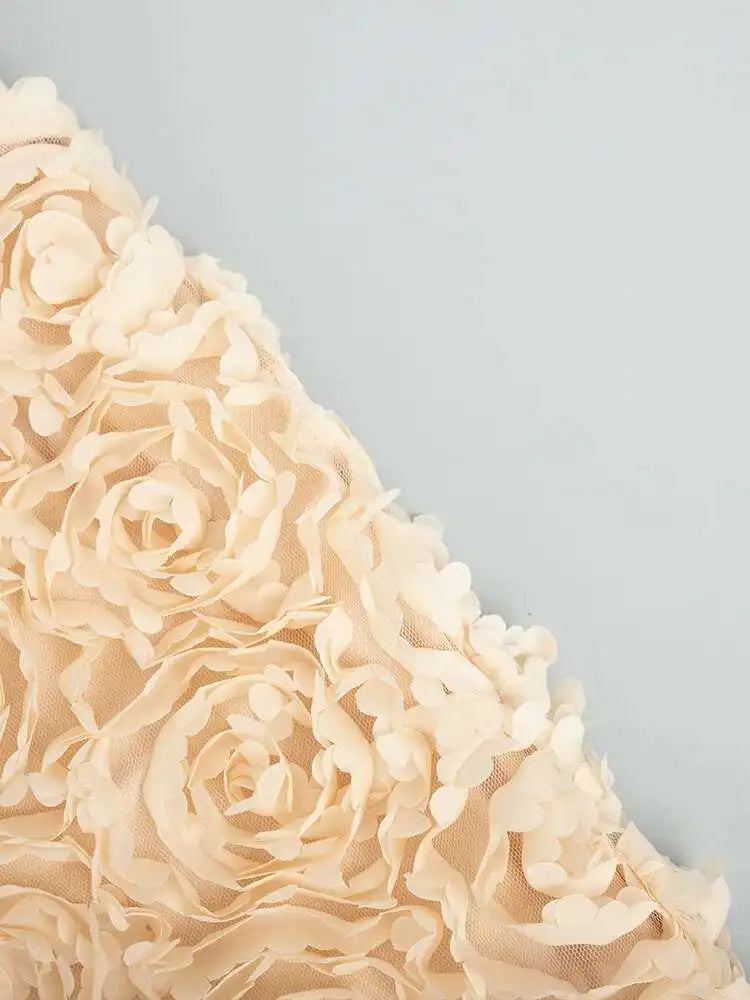 High Elastic Waist Red  Three-dimensional Flower A-line Half-body Skirt Women Fashion Tide New Spring Autumn 20251DH8549