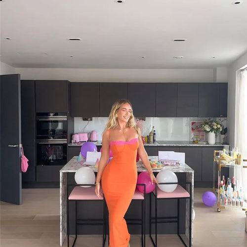 Load image into Gallery viewer, Lace Spaghetti Strap Bodycon Maxi Dress Women Gown Patchwork Fashion Sleeveless Backless Sexy Club Party Dress Elegant
